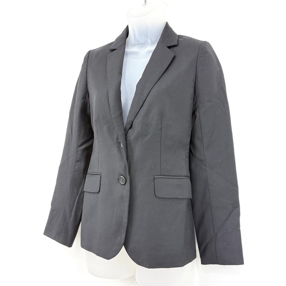 J Crew Blazer Womens 0 Black Super 120s 100% Wool Career Office Business Woman - Picture 7 of 12